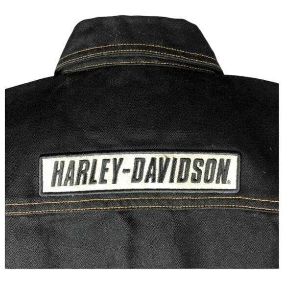 Harley Davidson vintage denim black jacket Ladies cotton size small - Picture 4 of 13